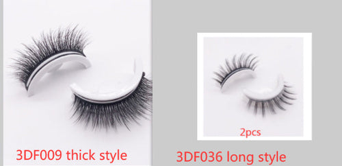 Reusable 3D Mink Lashes Natural False Eyelashes Self Adhesive Fake