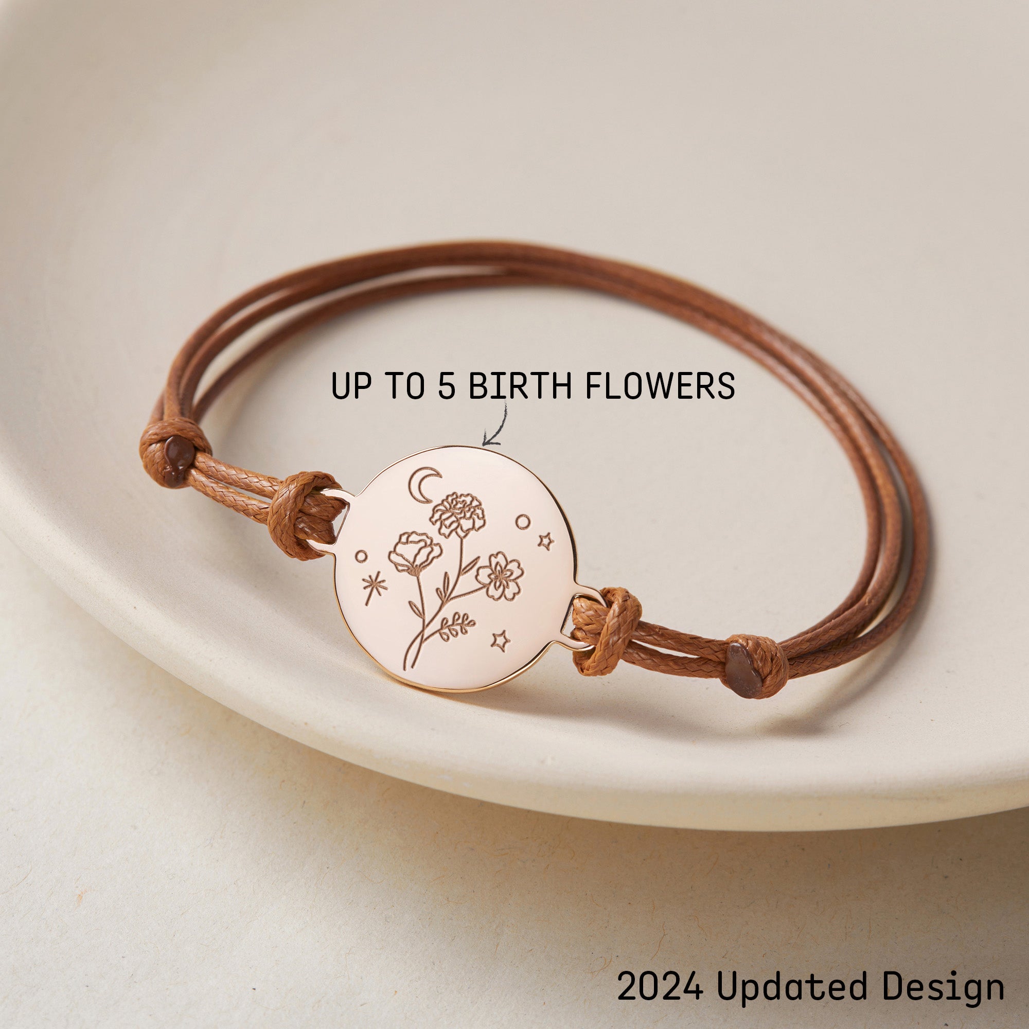 Combined Birth Month Flower Bracelet, Birthflower Gift,Mother Bracelet